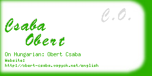 csaba obert business card